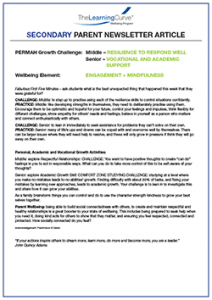 Parent Newsletter Article Week 9 - Middle: Resilience To Respond Well / Senior: Vocational And Academic Support
